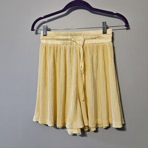 Nasty Gal Yellow Pleated Shorts